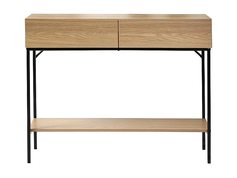 Console 2 Cassetti 1 Ripiano Decorazione in Legno L100 cm - TESSA