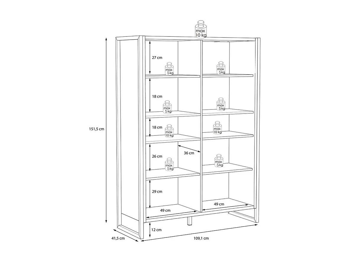 Vaisselier 4 portes 2 niches décor bois recyclé métal noir - APACHE