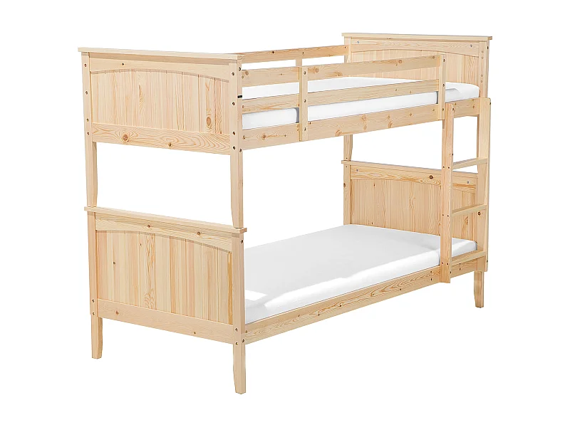 Lit superposé Bois de pin ALBON 90 x 200 cm Marron clair