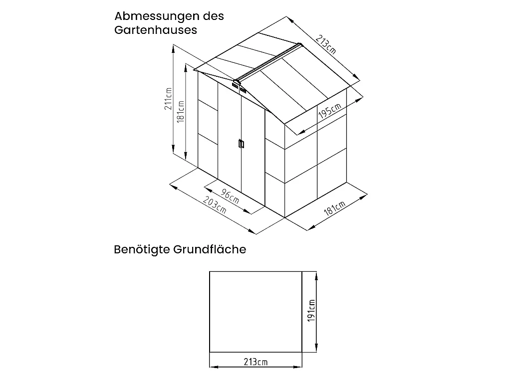 Gartenhaus Gerätehaus - 5,40 m² - Stahl - Holz-Optik - Grau - ADELMO