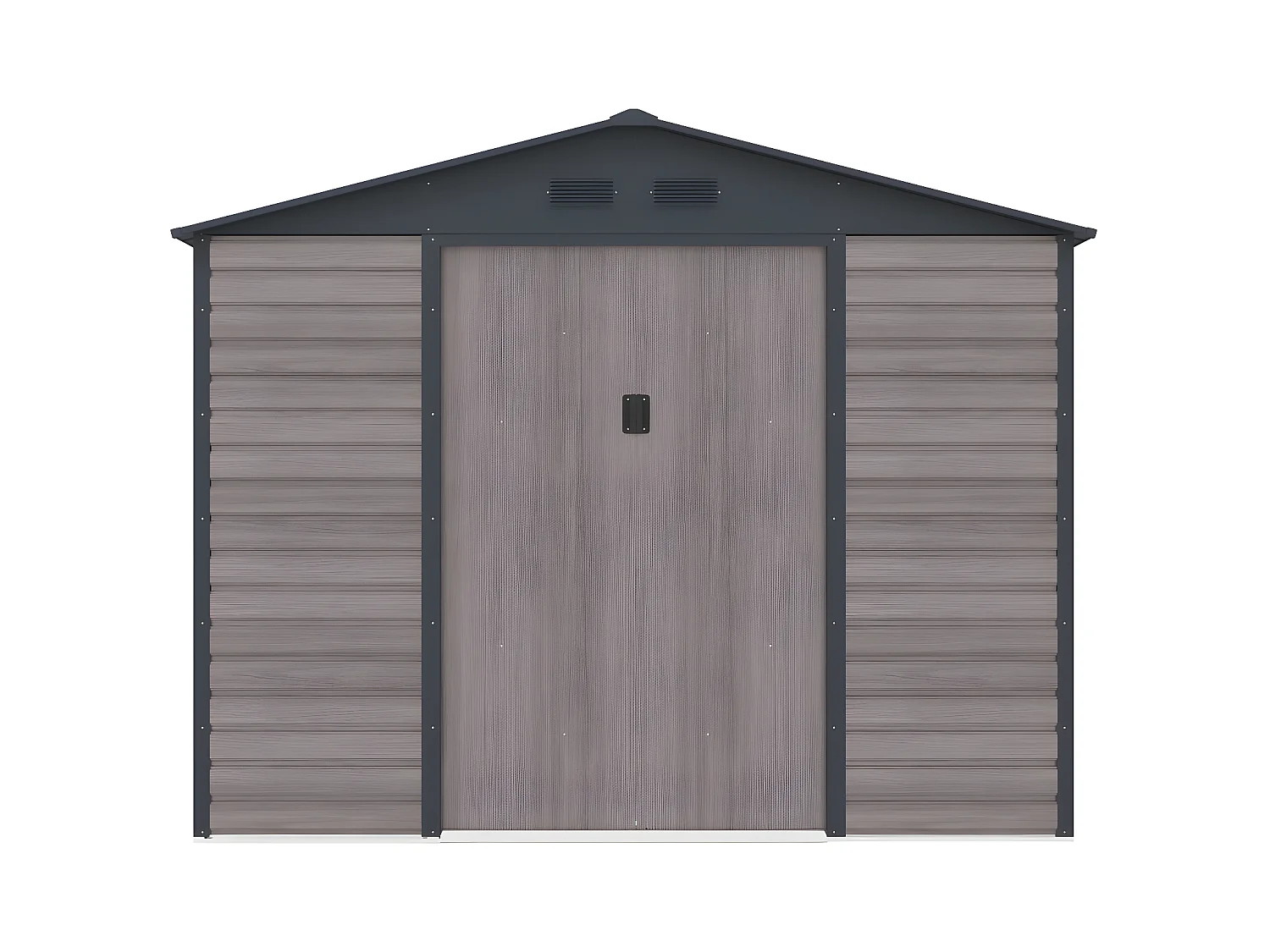 Abri de jardin métal en acier galvanisé effet bois gris 5,40 m² - ADELMO