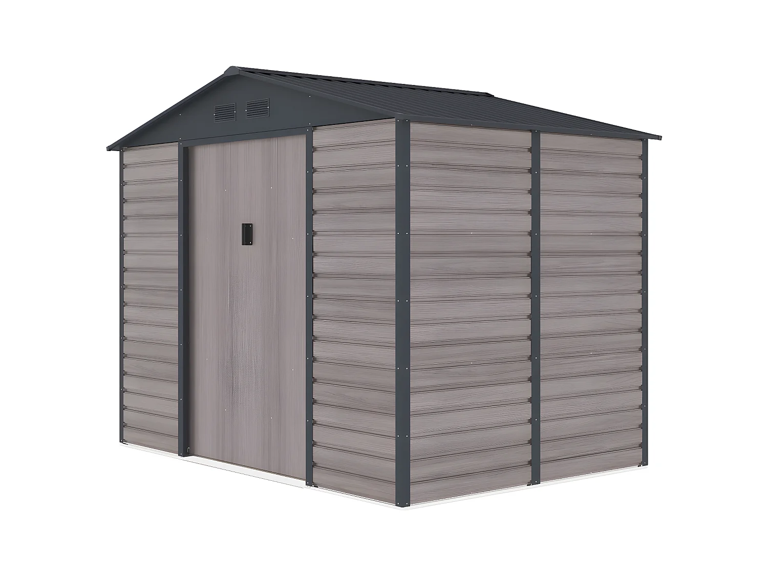 Abri de jardin métal en acier galvanisé effet bois gris 5,40 m² - ADELMO
