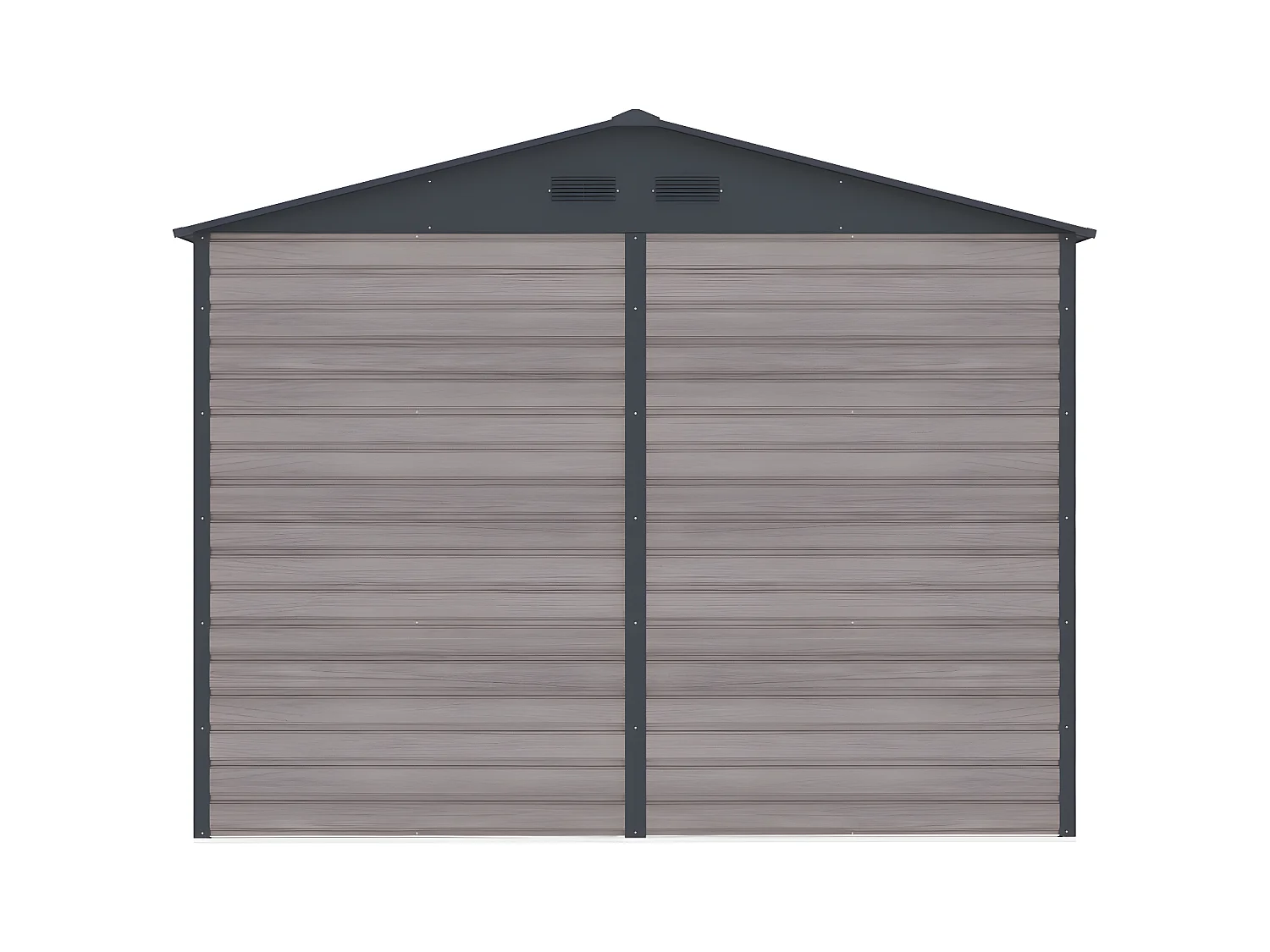 Abri de jardin métal en acier galvanisé effet bois gris 5,40 m² - ADELMO