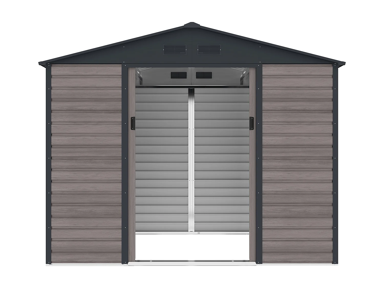 Gartenhaus Gerätehaus - 5,40 m² - Stahl - Holz-Optik - Grau - ADELMO