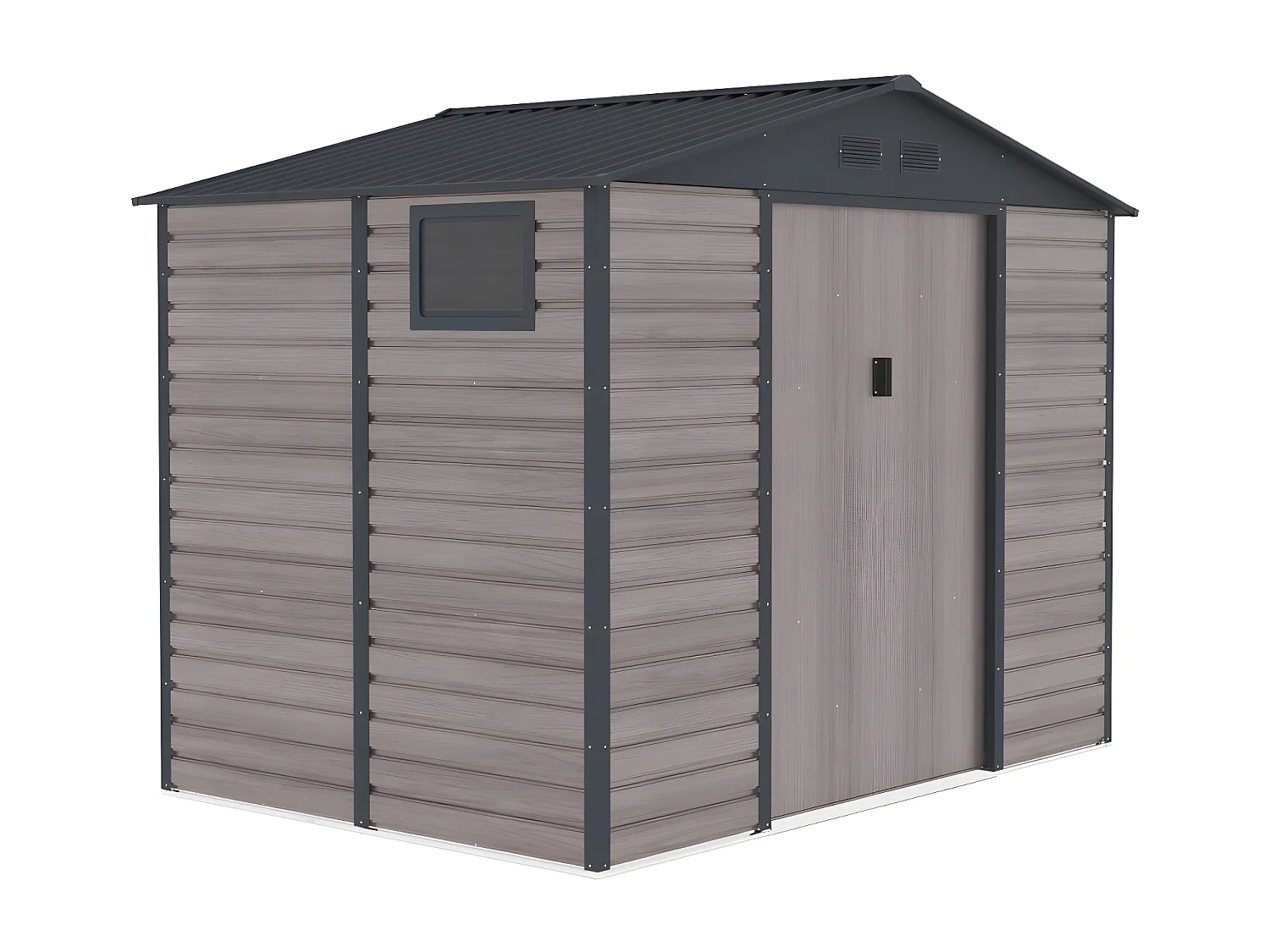 Gartenhaus Gerätehaus - 5,40 m² - Stahl - Holz-Optik - Grau - ADELMO