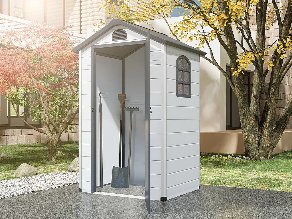 Abri de jardin en résine gris 1,39 m² - CESIO