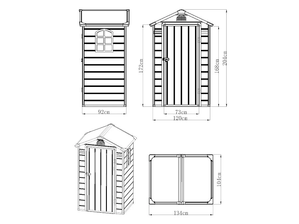 Abri de jardin en résine gris 1,39 m² - CESIO