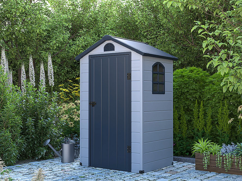 Abri de jardin en résine gris 1,39 m² - CESIO