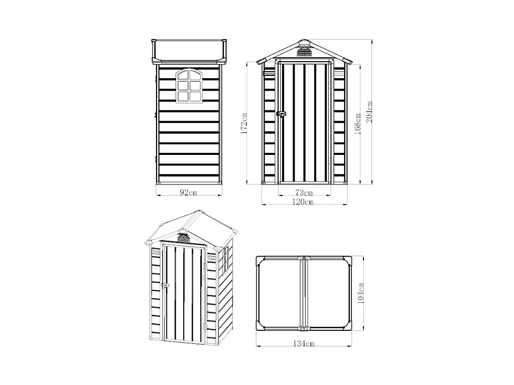 Tuinschuur van hars CESIO - Grijs - 1,39 m²