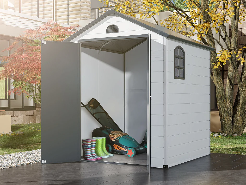 Abri de jardin en résine gris 3,65 m² - CESIO