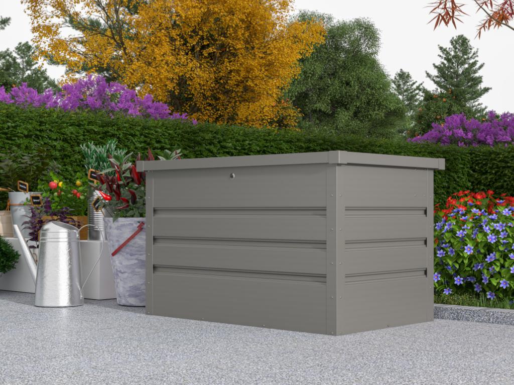 GartenAufbewahrungsbox TOMASO Stahl Grau Volumen 295L jetzt