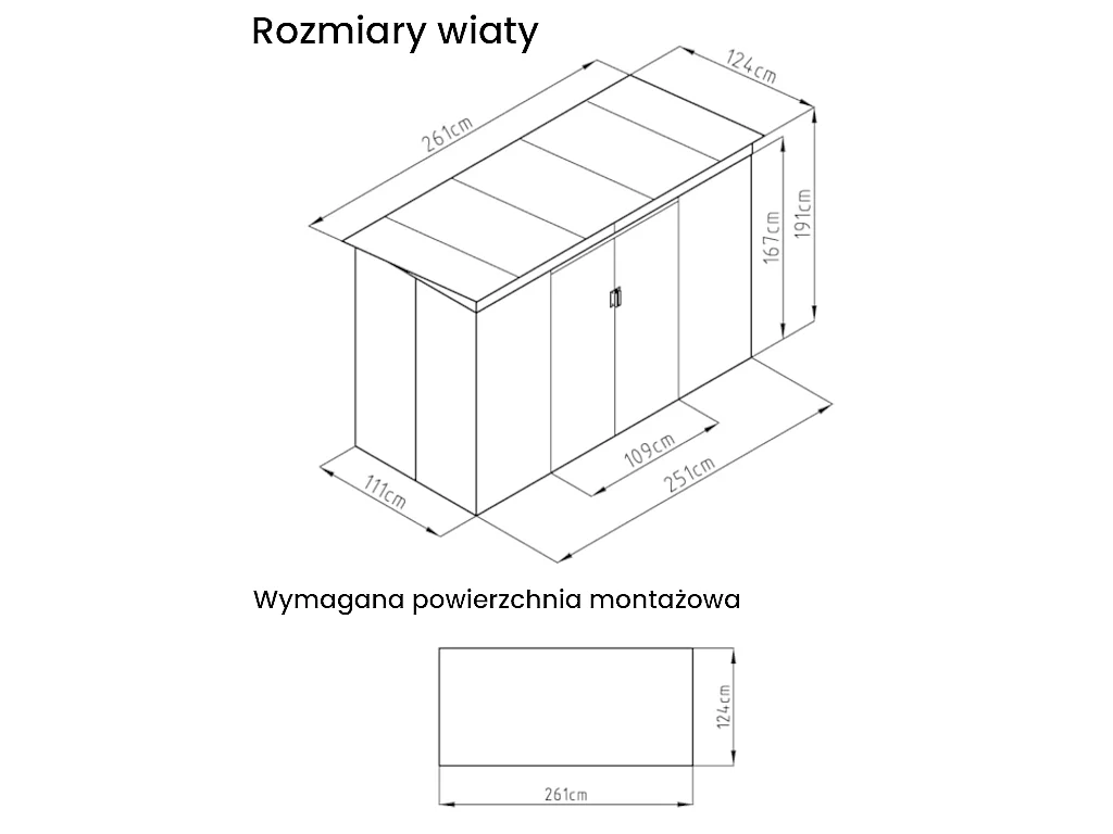 Wiata ogrodowa FOLCO ze stali galwanizowanej, z przezroczystymi świetlikami – 3,24 m²