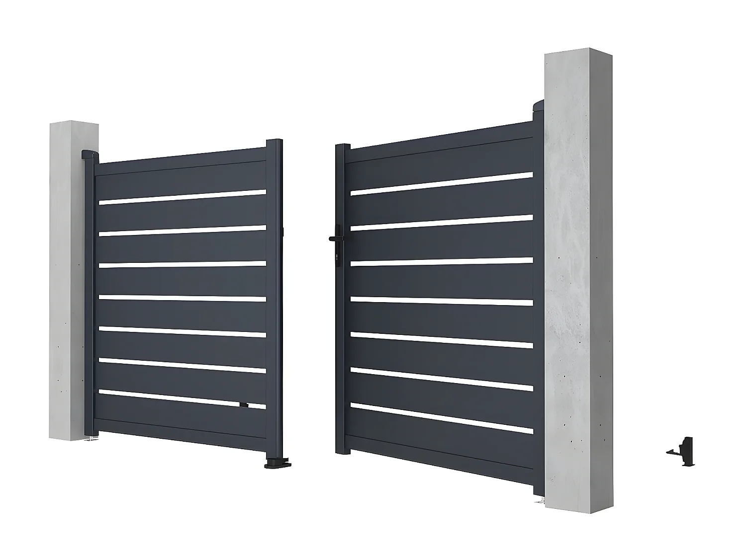 Portón de aluminio color antracita PRIMO - Ancho 300 x Alt. 158 cm