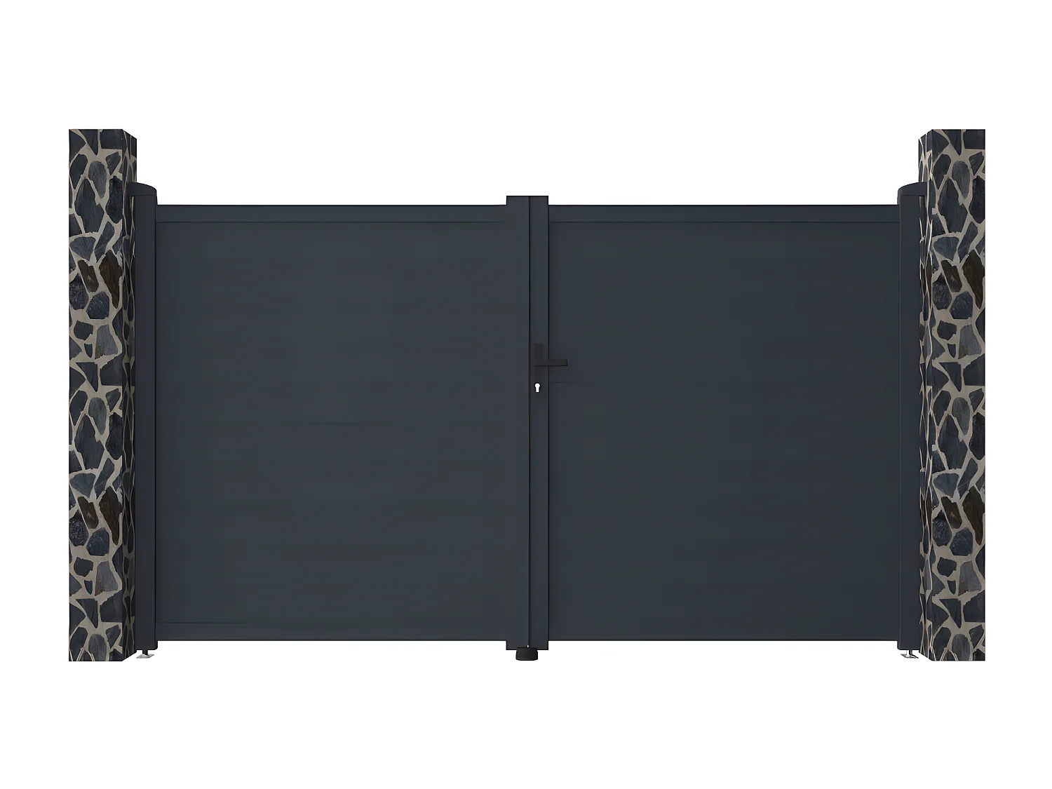 Svingport i antracitgråt aluminium 305 x 181 cm NAZARIO