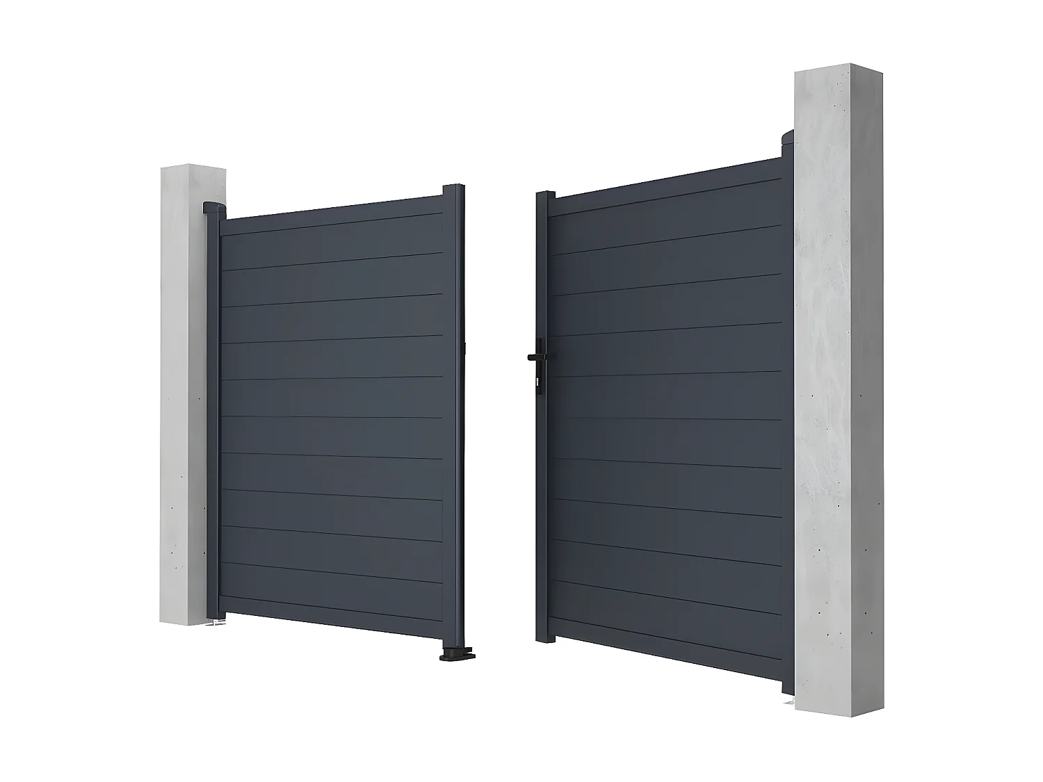 Svingport i antracitgråt aluminium 305 x 181 cm NAZARIO