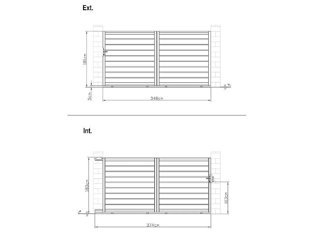 Portail coulissant aluminium ajouré L374 x  H183 cm anthracite - PRIMO