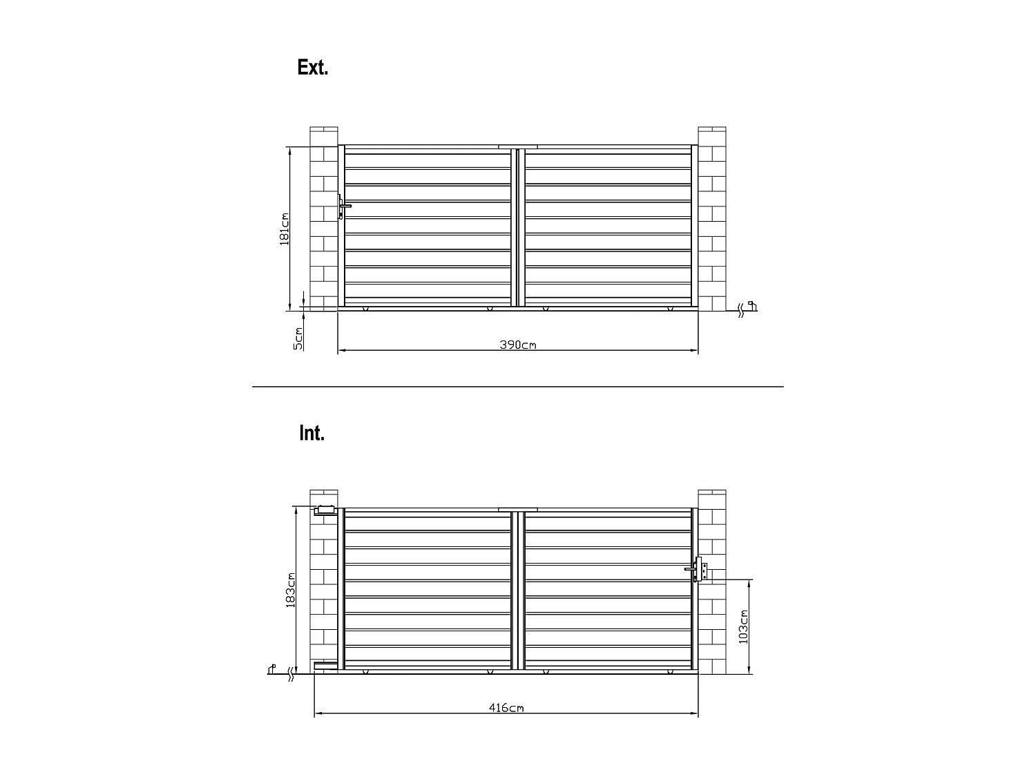 Portail coulissant aluminium semi ajouré L416 x H183 cm anthracite - PRIMO