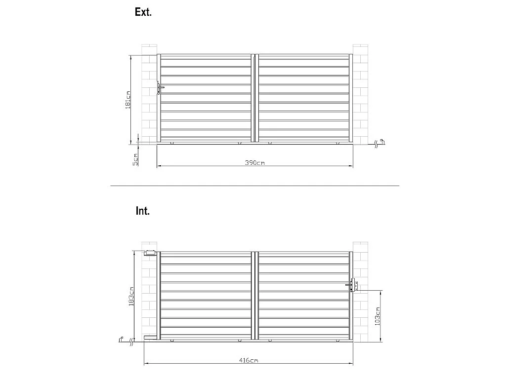 Portail coulissant aluminium semi ajouré L416 x H183 cm anthracite - PRIMO