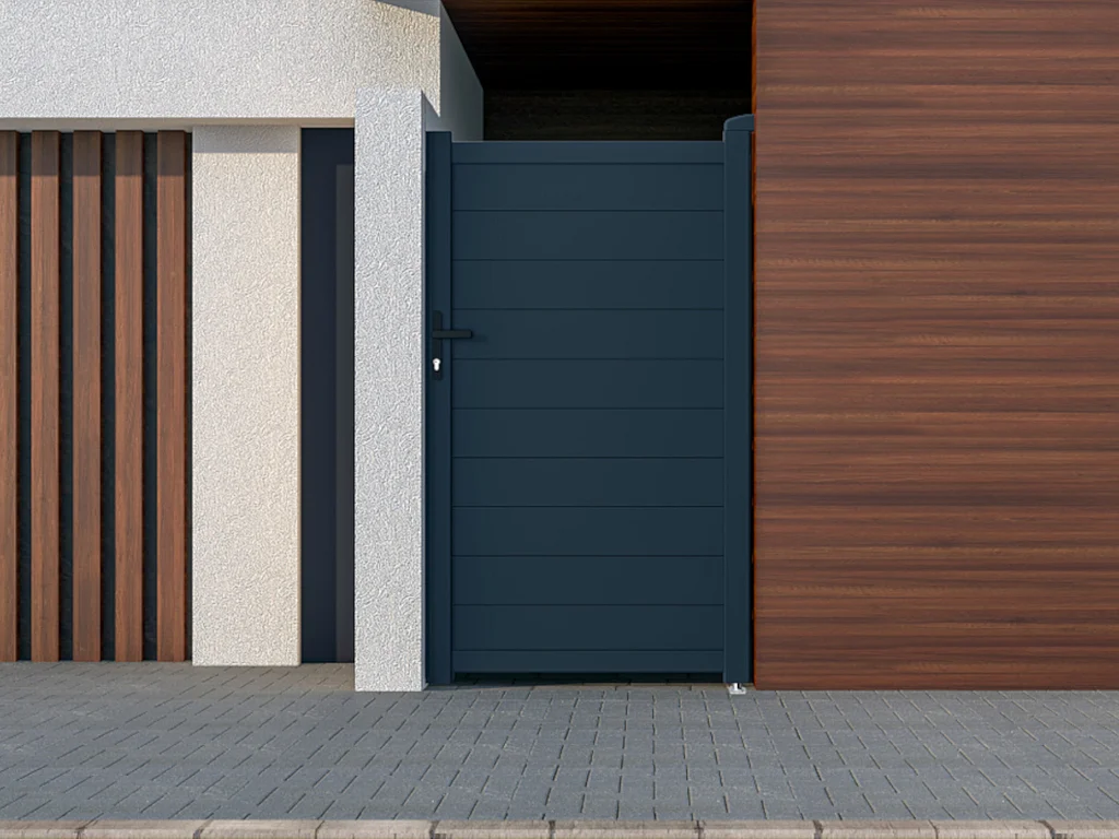 Portillon battant aluminium plein L103 x H181 cm anthracite - NAZARIO