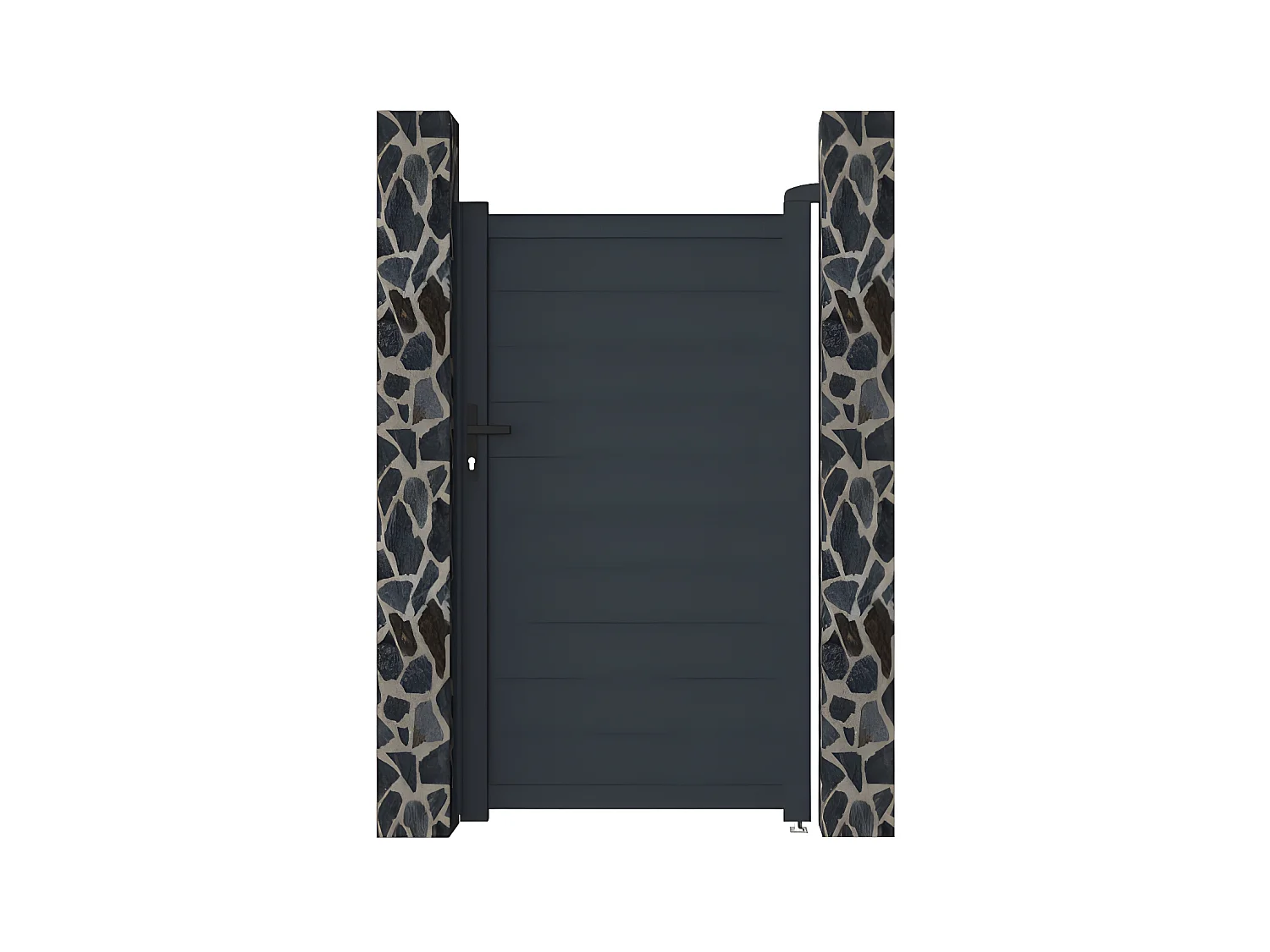Portillon battant aluminium plein L103 x H181 cm anthracite - NAZARIO