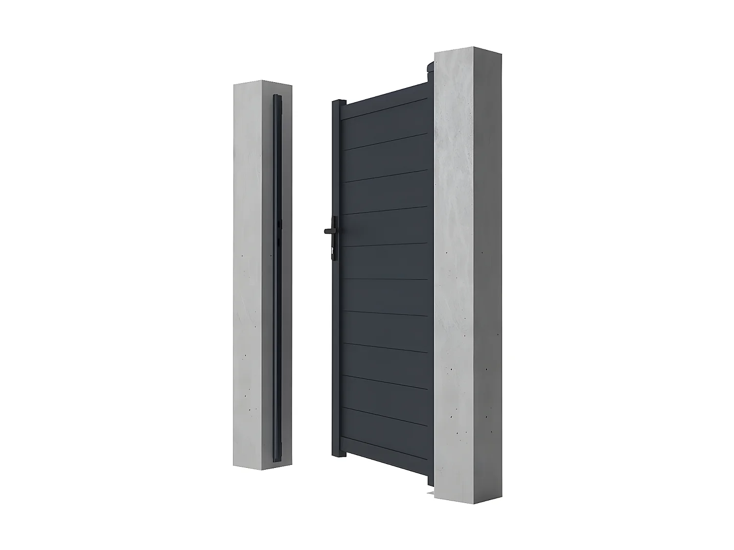 Portillon battant aluminium plein L103 x H181 cm anthracite - NAZARIO