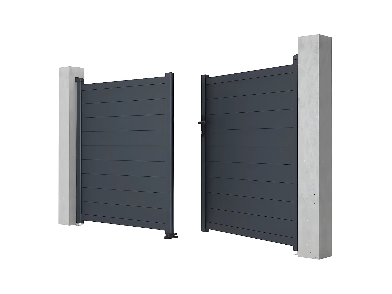 Draaipoort van aluminium antraciet - L305 x 166 cm - NAZARIO