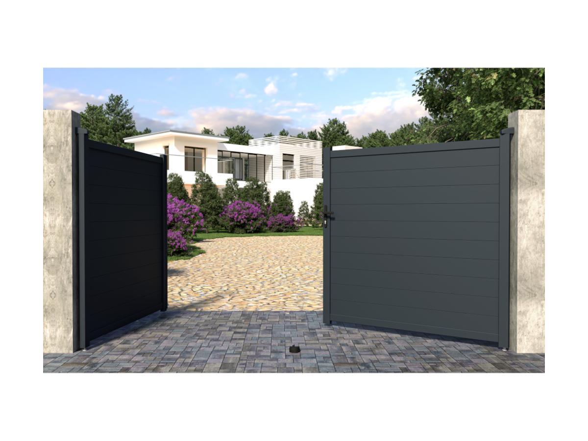 Gartentor Flügeltor Doppeltor NAZARIO Aluminium B350 x H173 cm