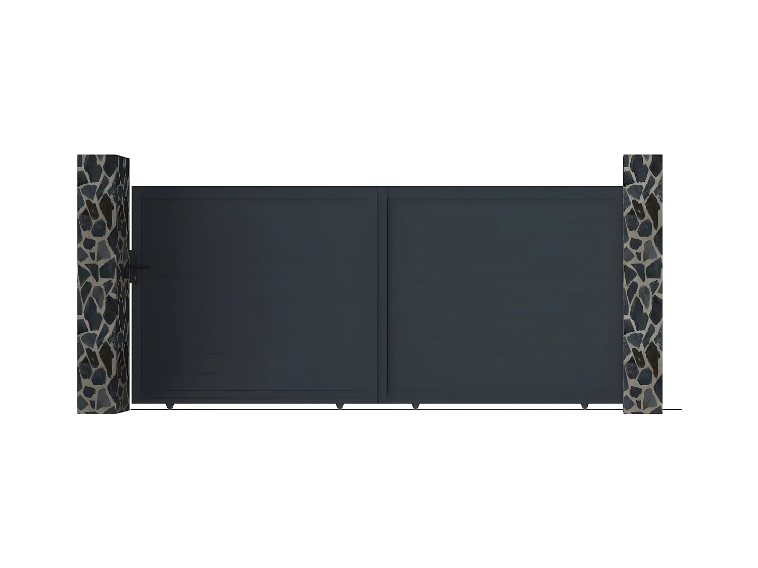 Portail coulissant aluminium plein L416 x H180 cm anthracite - NAZARIO
