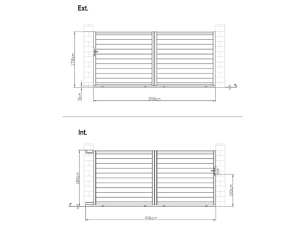 Portail coulissant aluminium plein L416 x H180 cm anthracite - NAZARIO