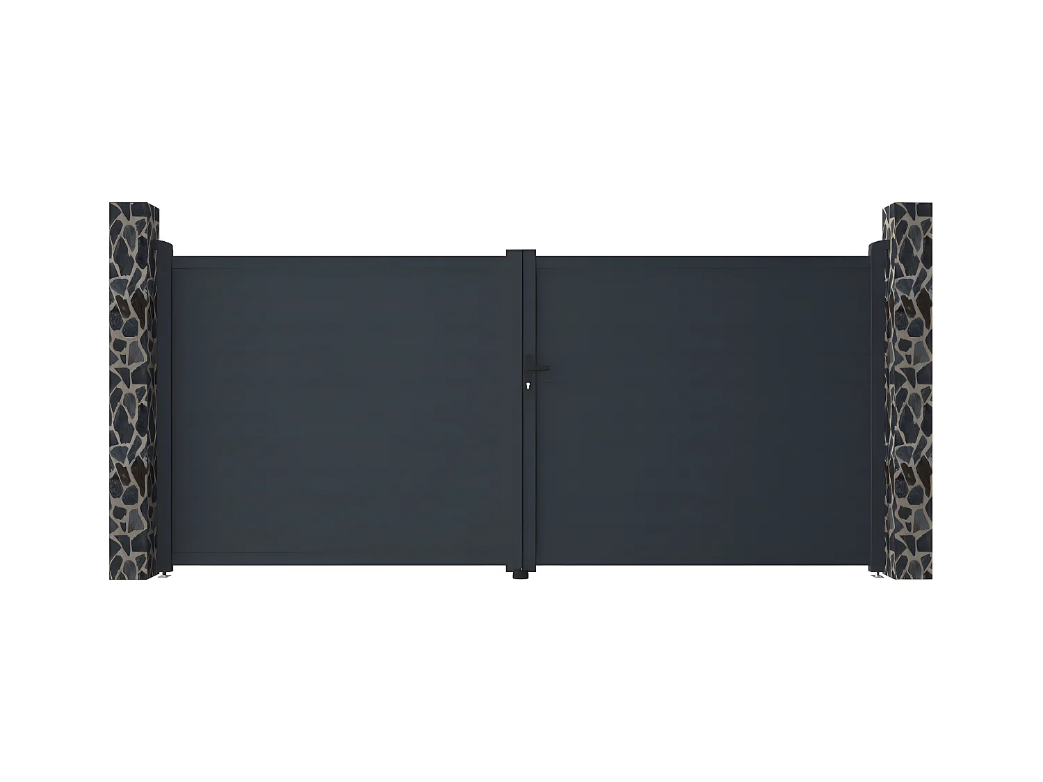 Portón de aluminio color antracita NAZARIO - Ancho 392 x Alt. 173 cm