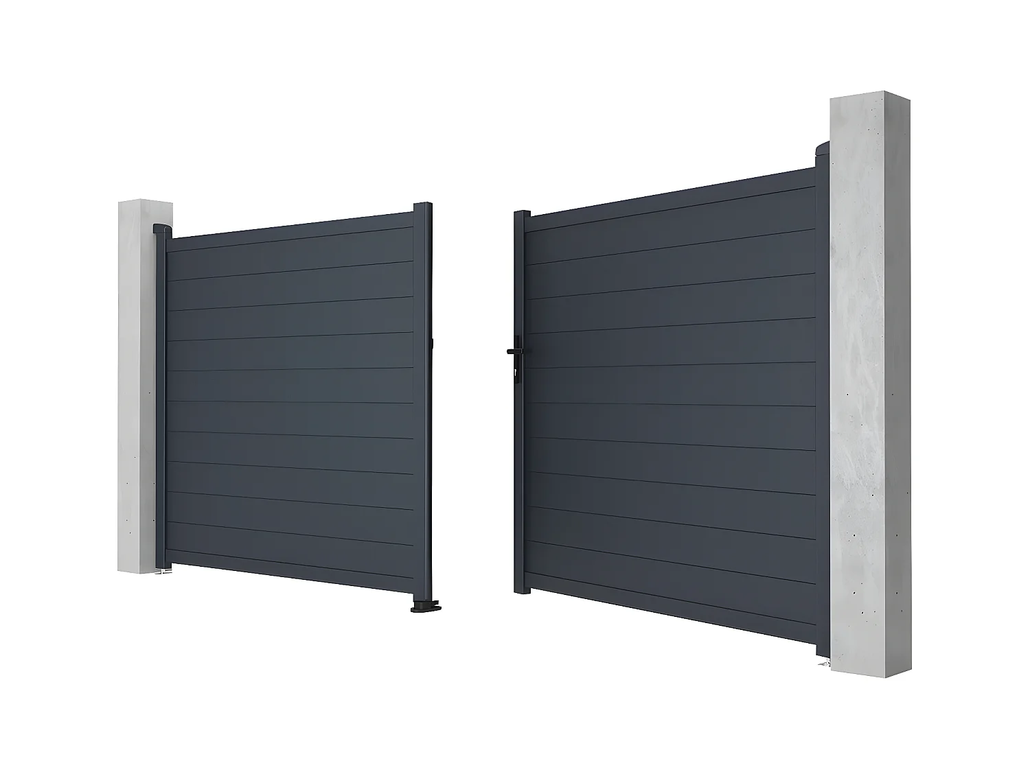 Portón de aluminio color antracita NAZARIO - Ancho 392 x Alt. 173 cm