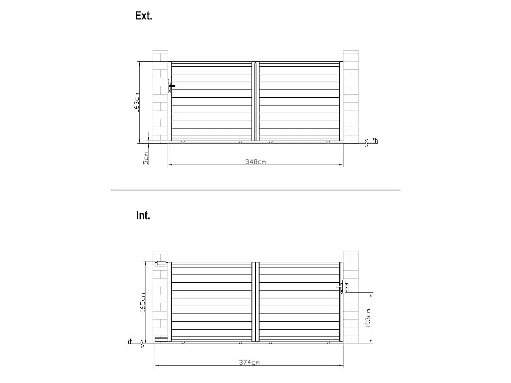 Portail coulissant aluminium plein L374 x H165 cm anthracite - NAZARIO
