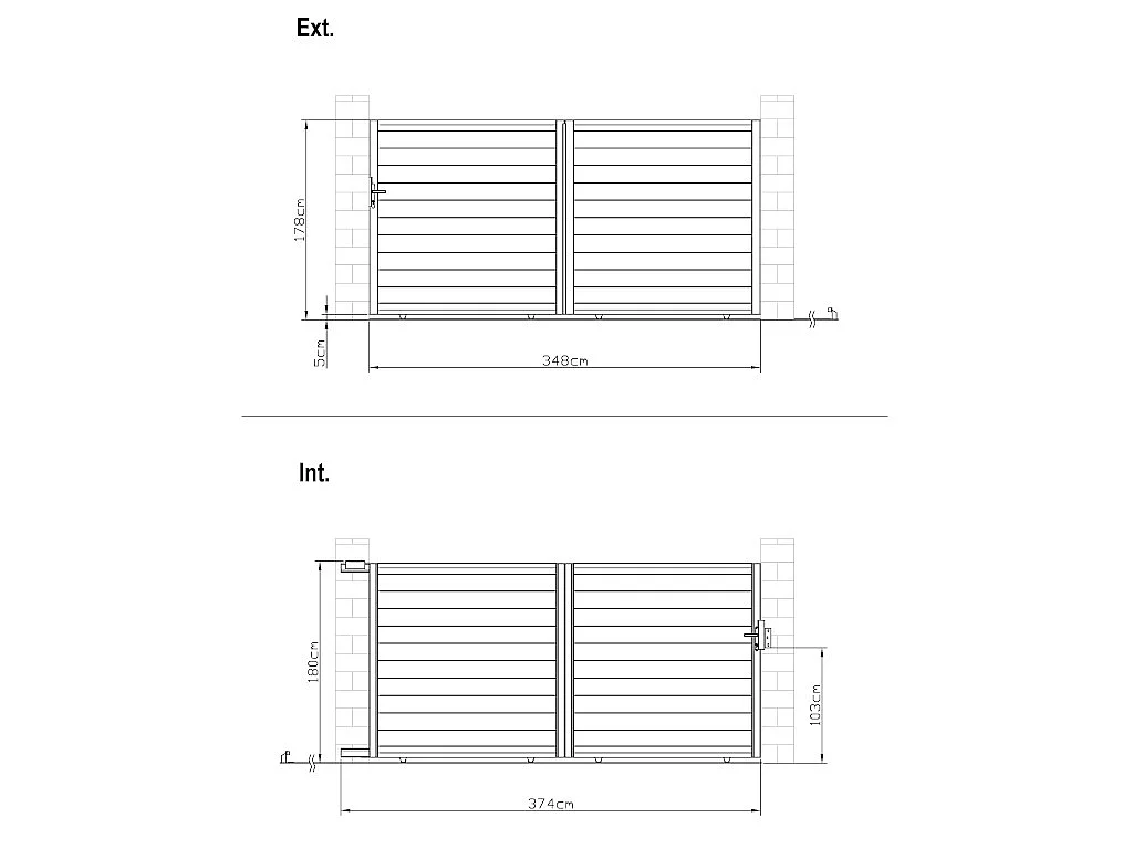 Portail coulissant aluminium plein L374 x H180 cm anthracite - NAZARIO