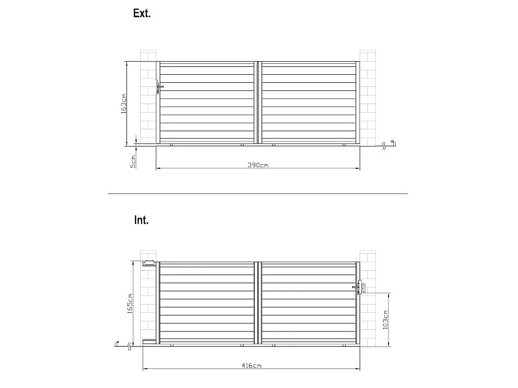 Portail coulissant aluminium plein L416 x H165 cm anthracite - NAZARIO