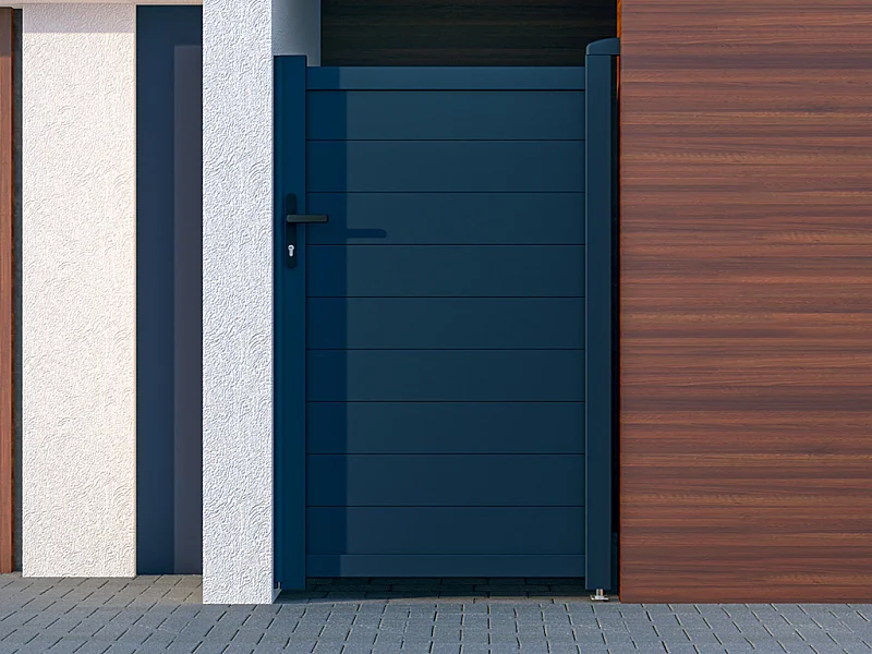 Portillon battant aluminium plein L103 x H166 cm anthracite - NAZARIO