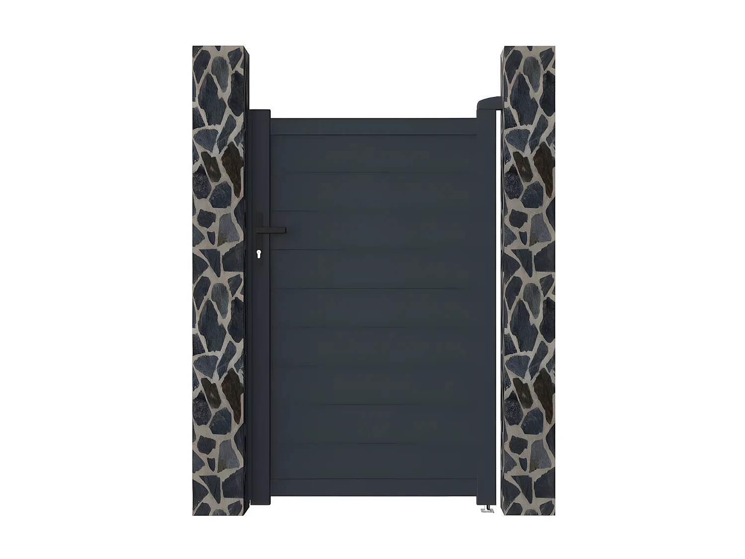 Gartentor Flügeltor - 103 x 166 cm - voll - Aluminium - Anthrazit - NAZARIO