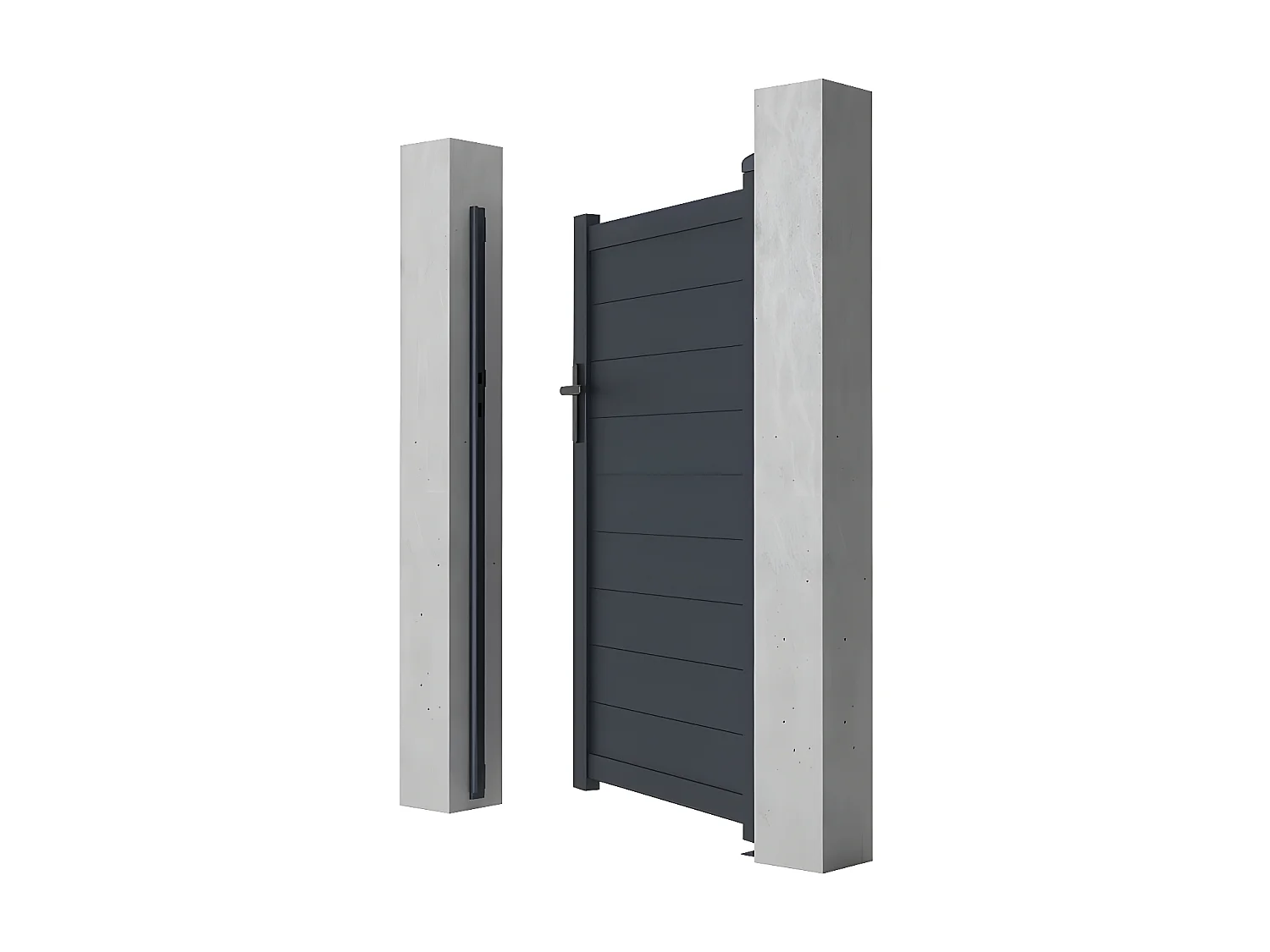 Gartentor Flügeltor - 103 x 166 cm - voll - Aluminium - Anthrazit - NAZARIO