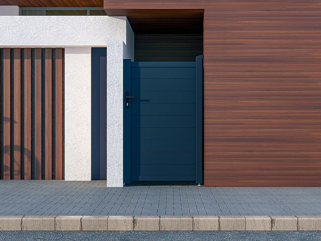 Gartentor Flügeltor - 103 x 166 cm - voll - Aluminium - Anthrazit - NAZARIO