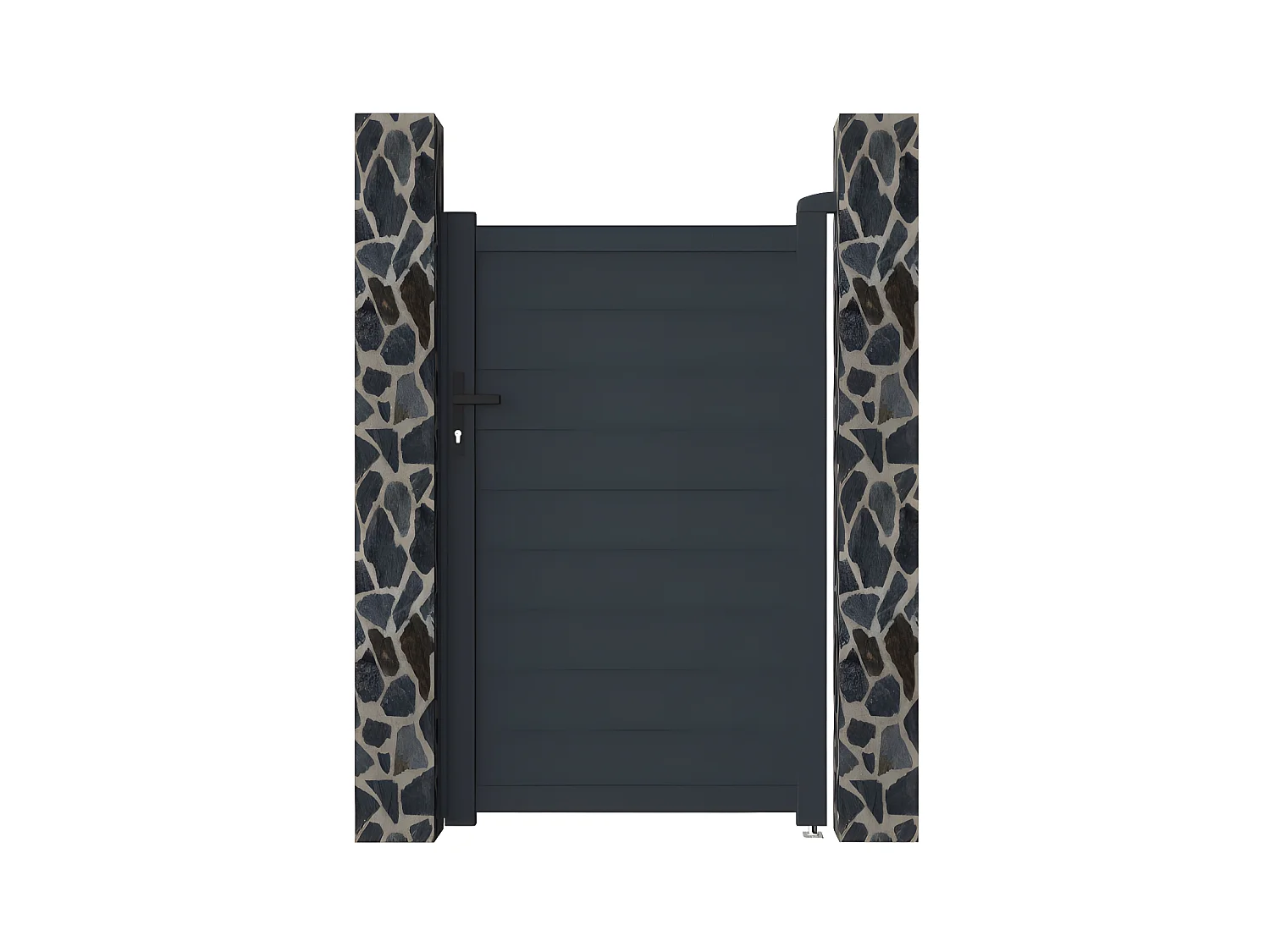 Portón de aluminio color antracita NAZARIO - Ancho 100 x Alt. 158 cm