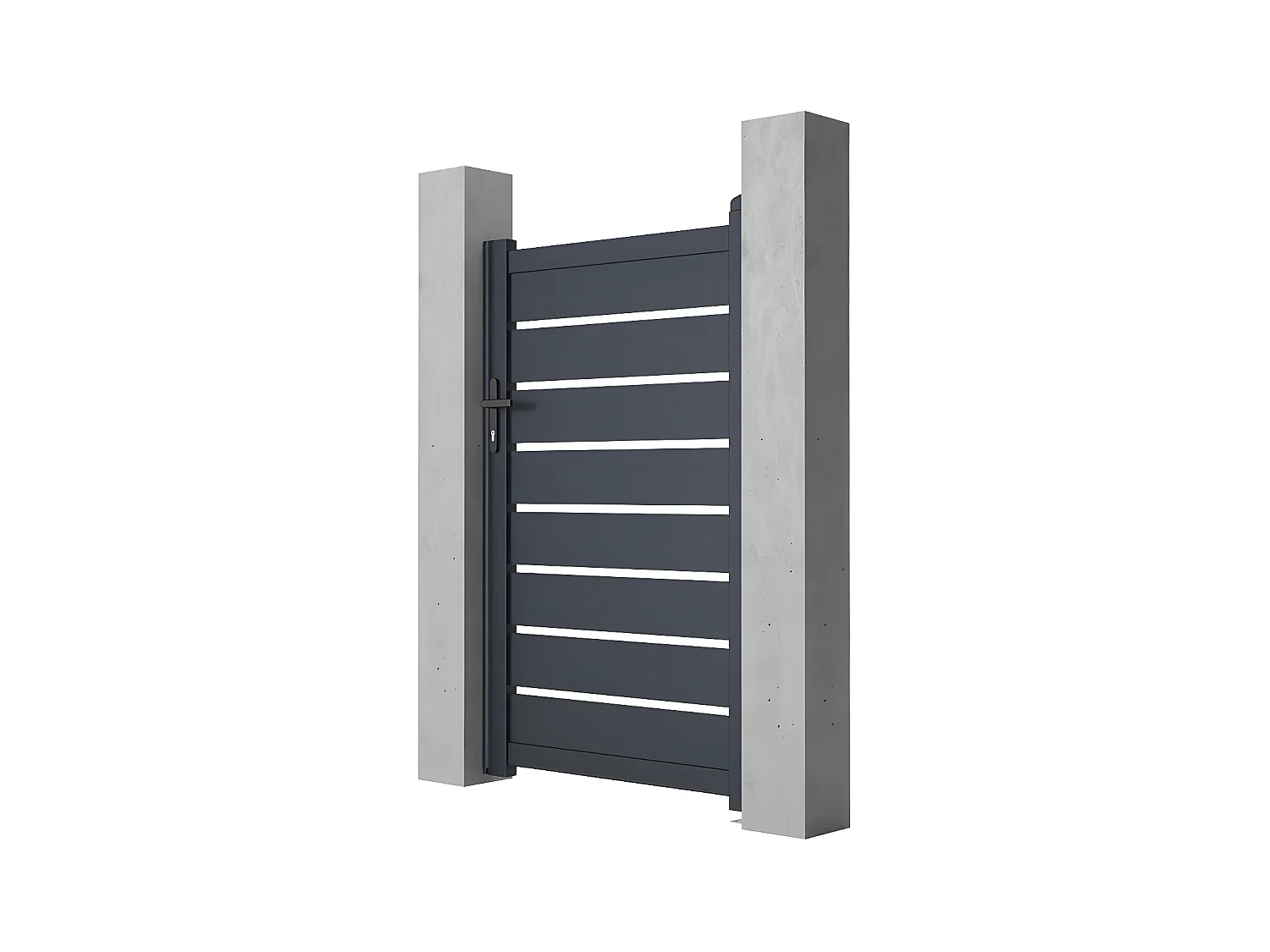 Portillon battant aluminium ajouré L103 x H166 cm anthracite - PRIMO