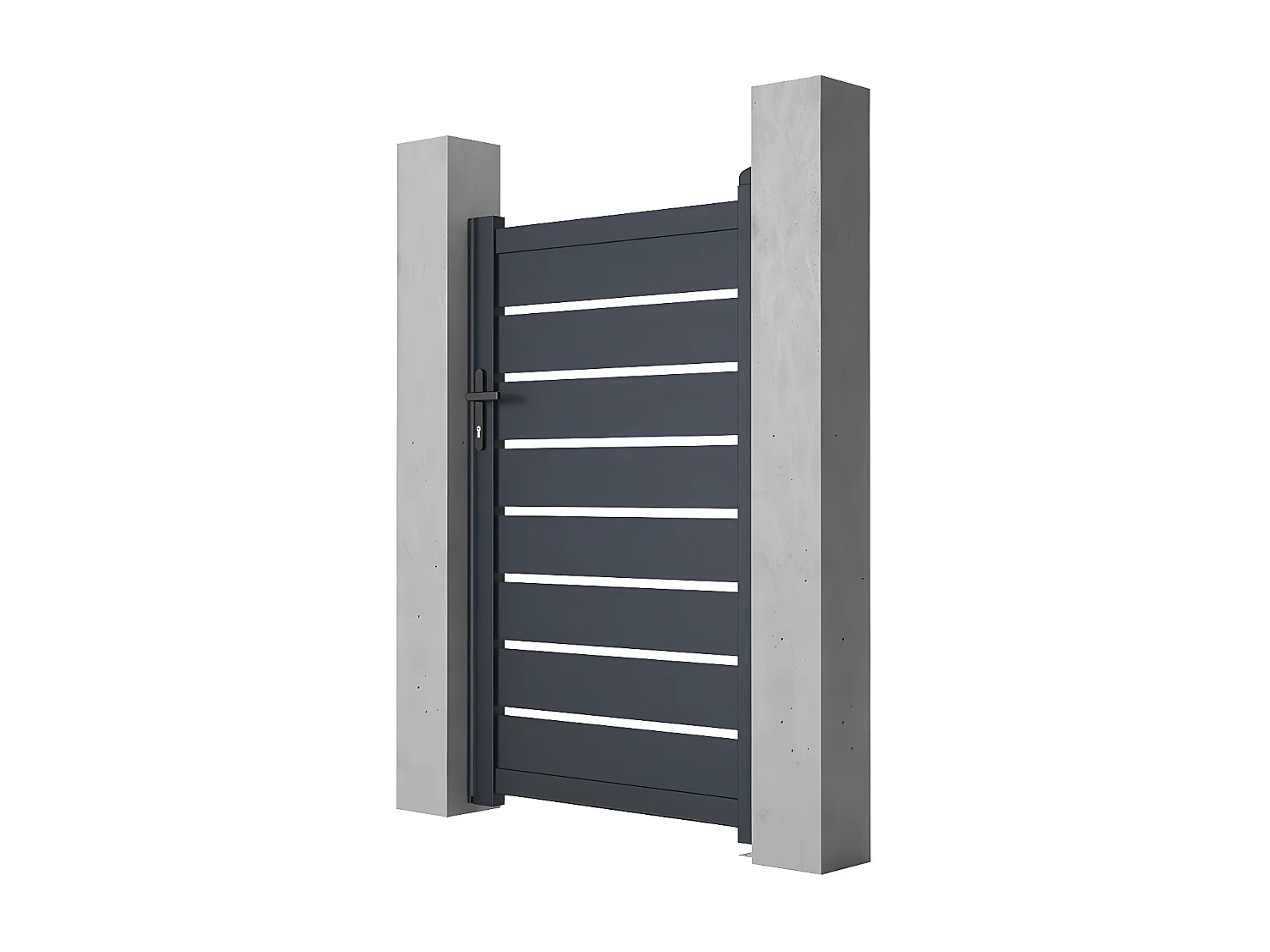 Portillon battant aluminium ajouré L103 x H166 cm anthracite - PRIMO