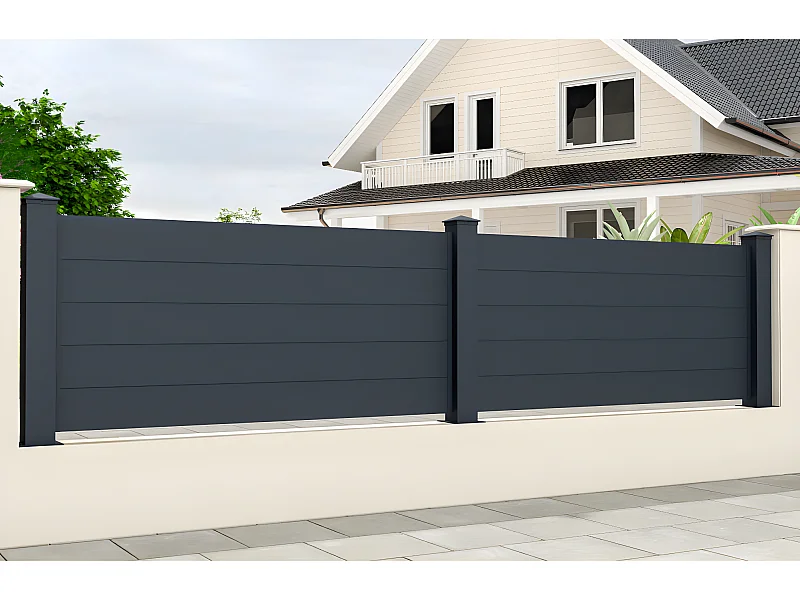 Stellzaun H89 x B189 cm - Aluminium - Anthrazit - NAZARIO