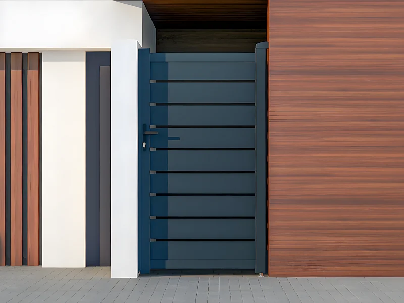 Portillon battant aluminium ajouré L103 x H183 cm anthracite - PRIMO