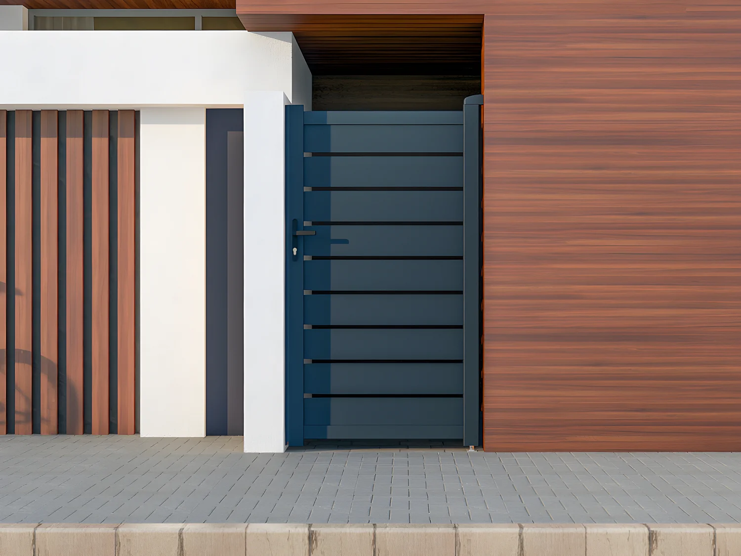 Portillon battant aluminium ajouré L103 x H183 cm anthracite - PRIMO