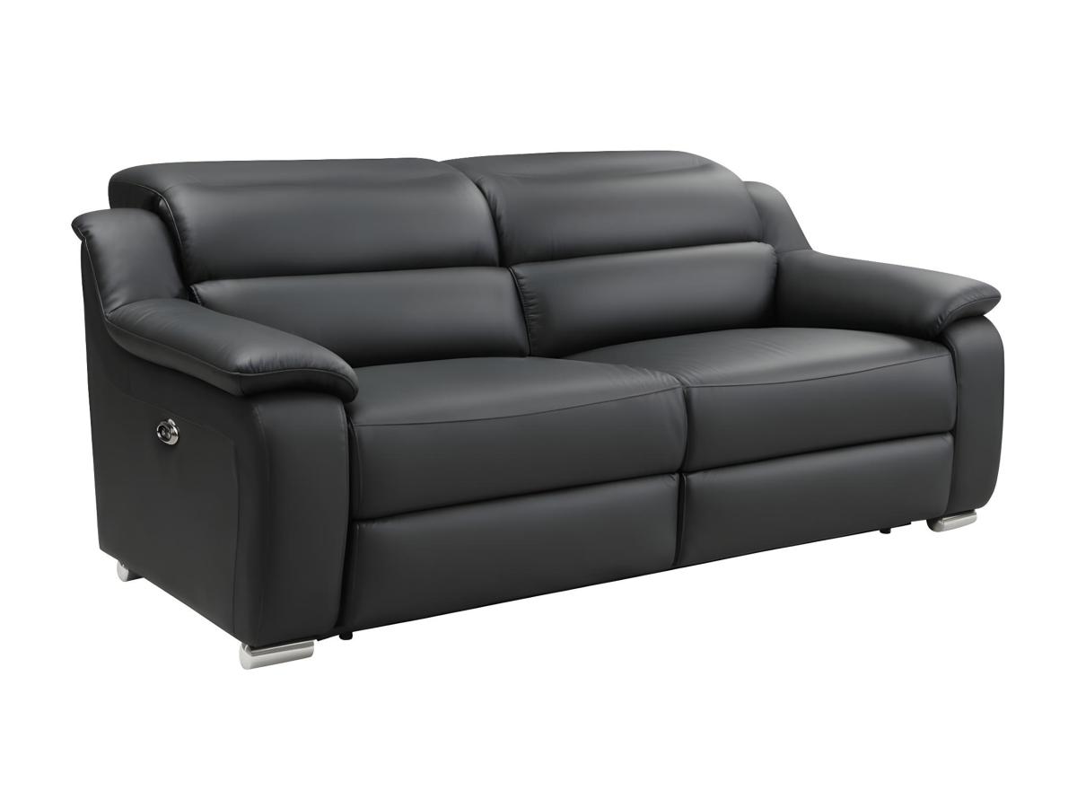 Relaxsofa elektrisch 3-Sitzer - Leder - Schwarz - ARENA III günstig online kaufen