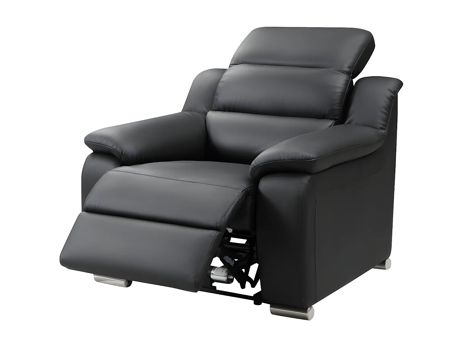 Relaxfauteuil van leer ARENA II - Zwart - Elektrisch