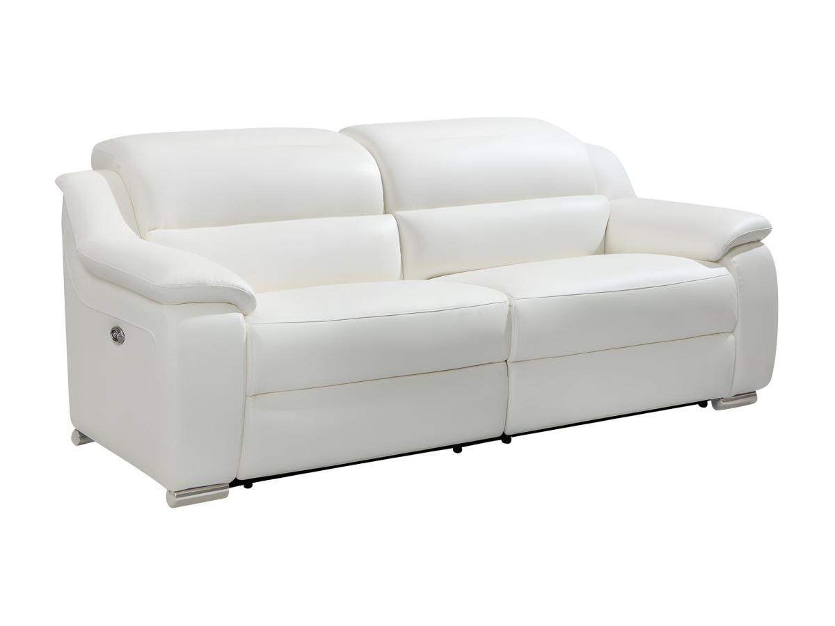 Relaxsofa elektrisch 3-Sitzer - Leder - Elfenbeinfarben - ARENA III günstig online kaufen