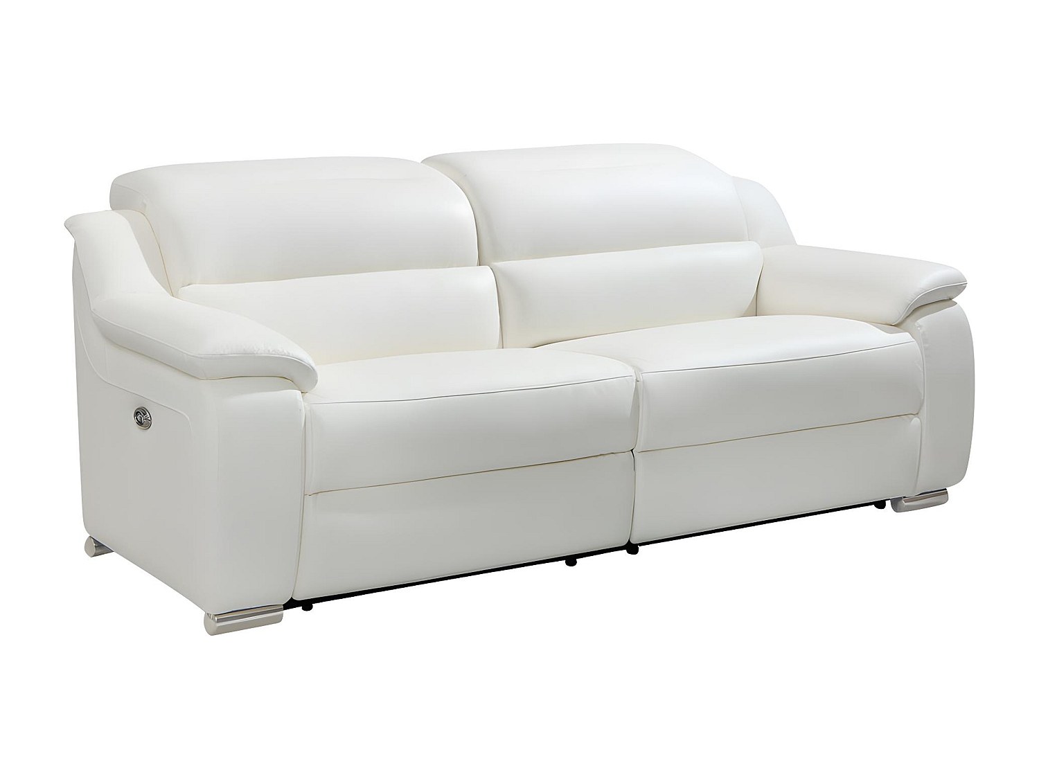 Relaxsofa elektrisch 3-Sitzer - Leder - Elfenbeinfarben - ARENA III günstig online kaufen