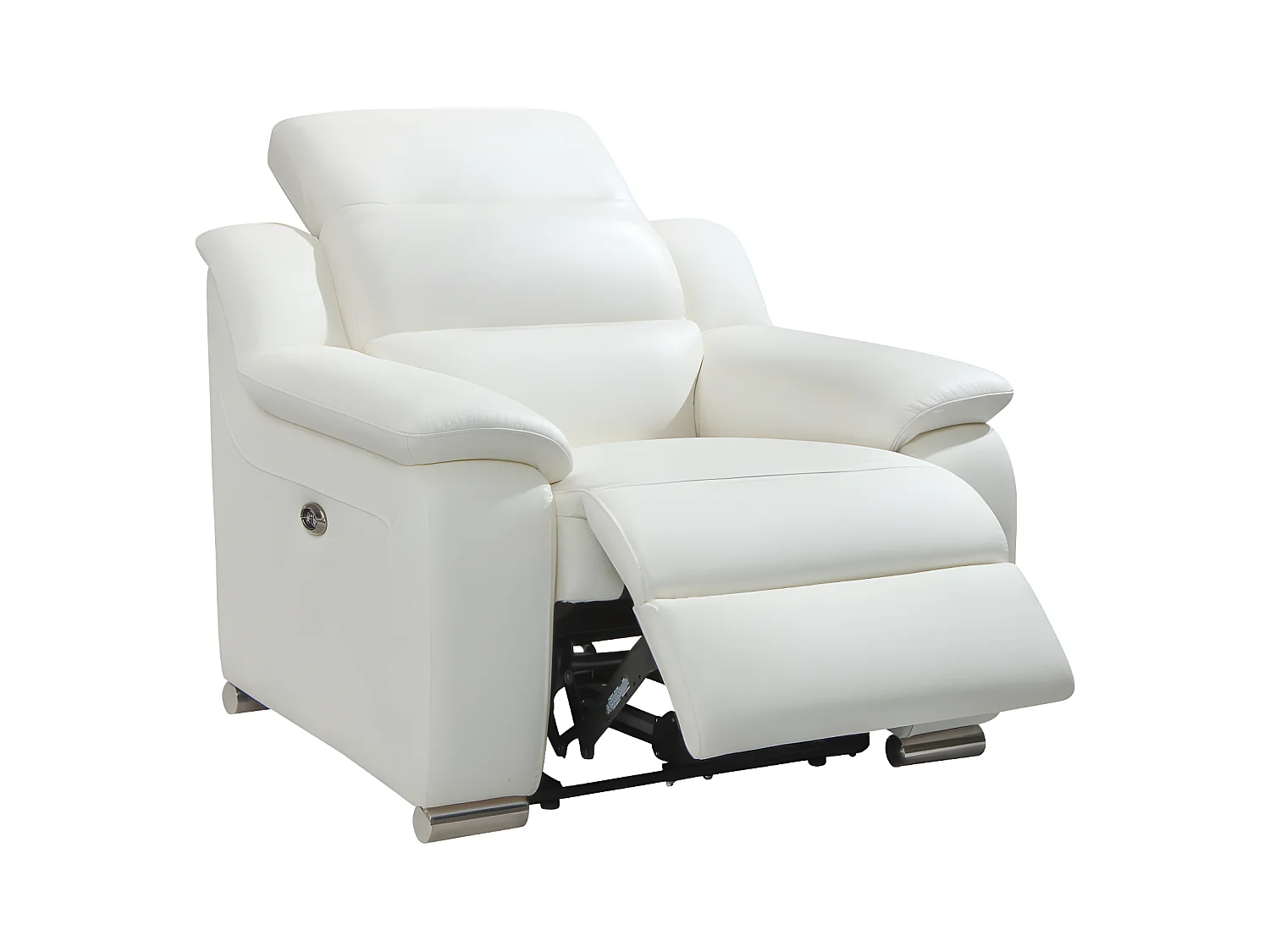 Cadeirão relax elétrico em pele marfim - ARENA III