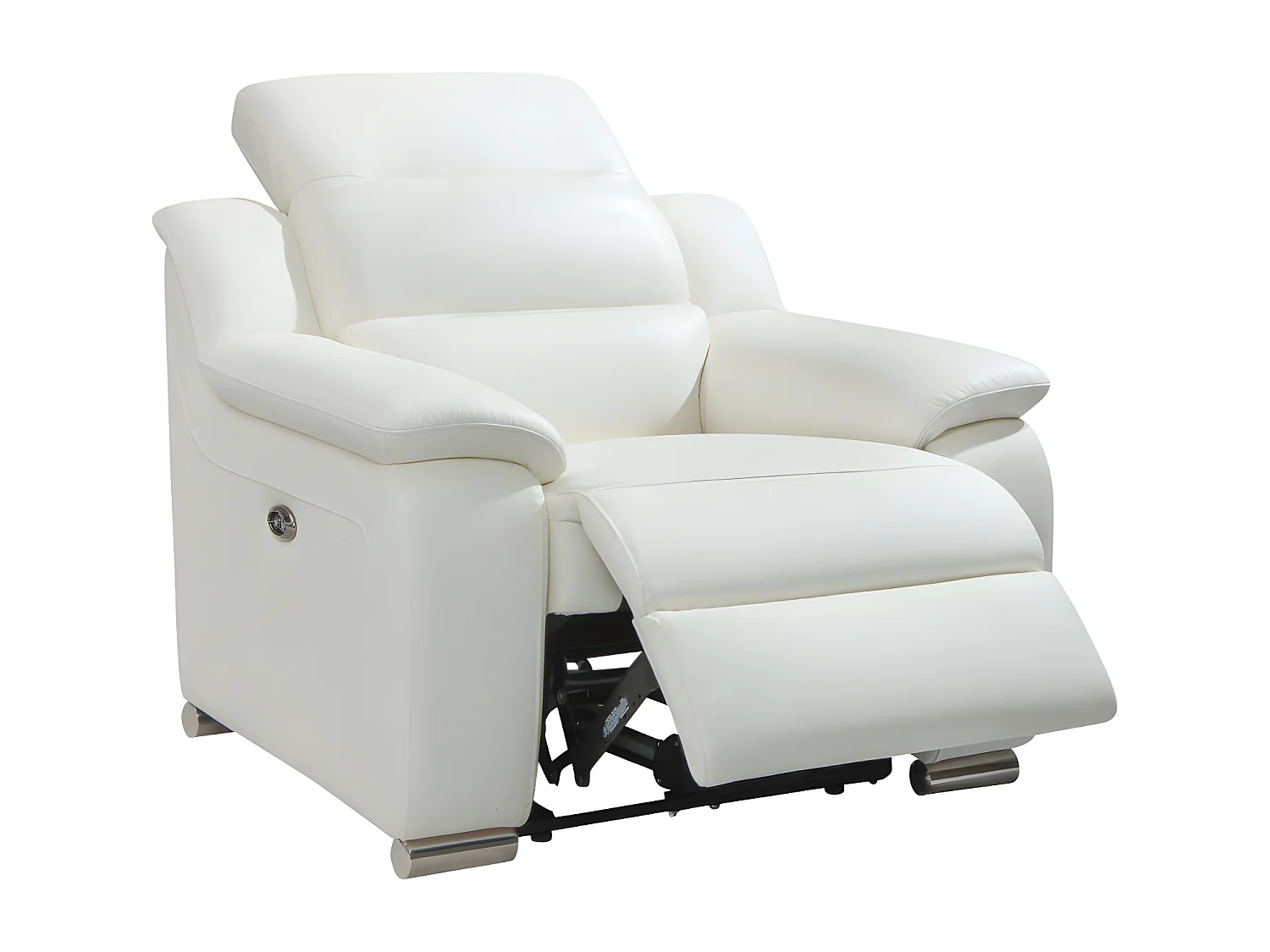 Relaxfauteuil van leer ARENA II - Ivoorkleur - Elektrisch